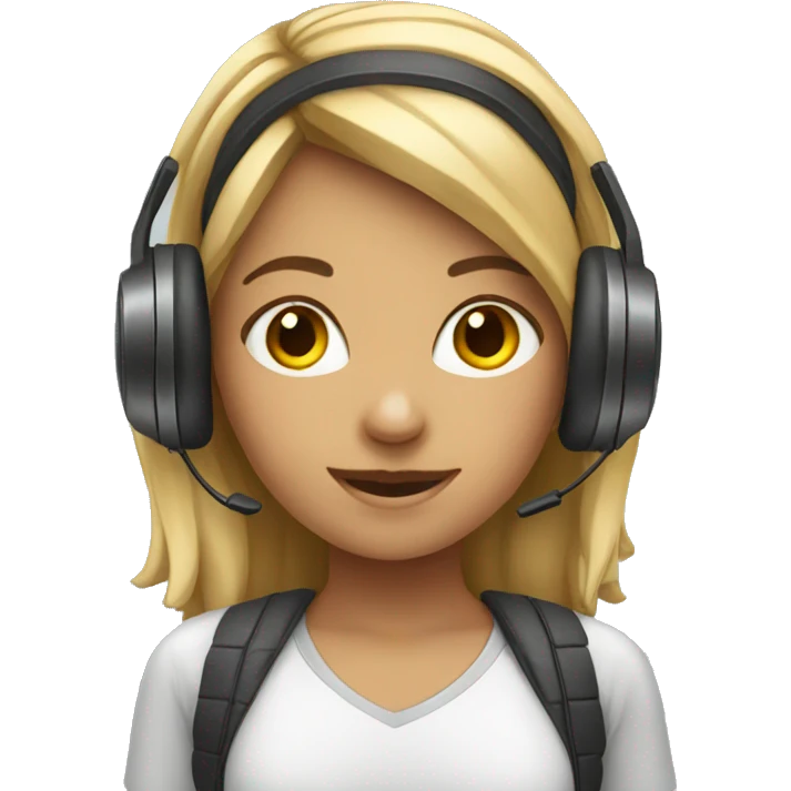 Girl with headset  emoji