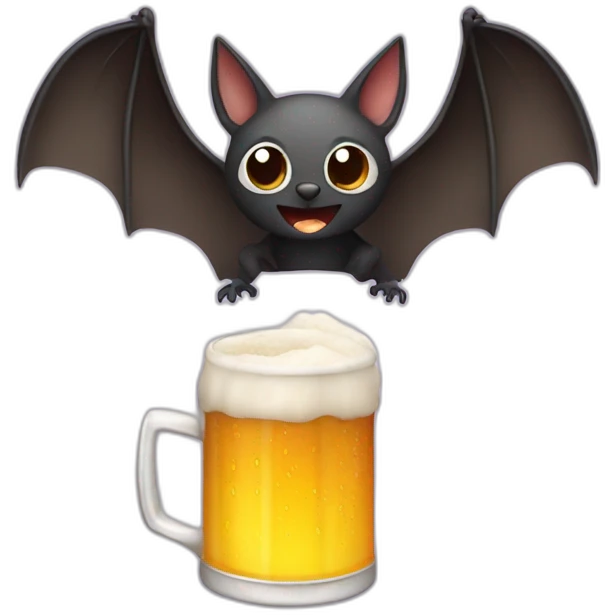A bat drinking a can of beer emoji