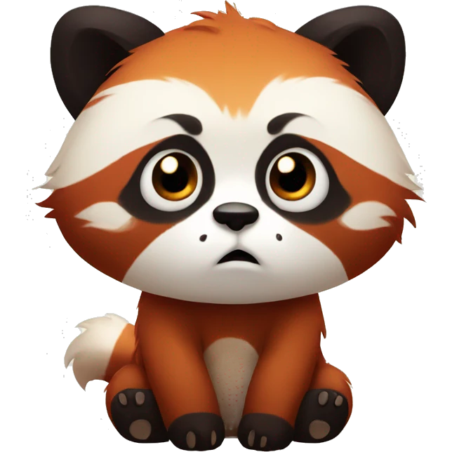 Red panda looking sad with big Anime style eyes  emoji