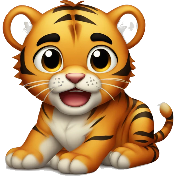 cute angry baby tiger emoji