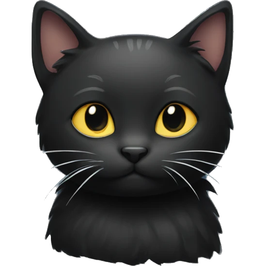 Black kitty with snow flakes on it  emoji