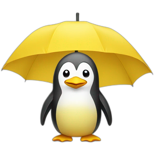 YELLOW PENGUIN WITH UMBRELLA emoji