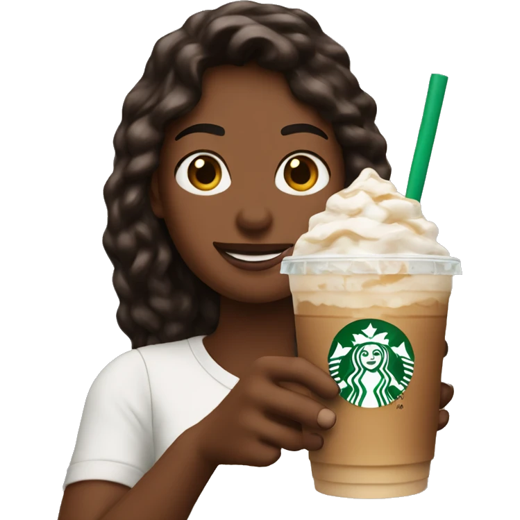 Starbucks iced latte in hand  emoji