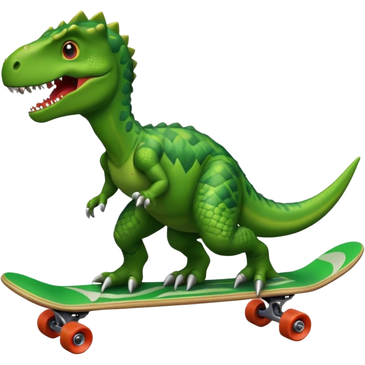 Dinosaur on a skateboard emoji