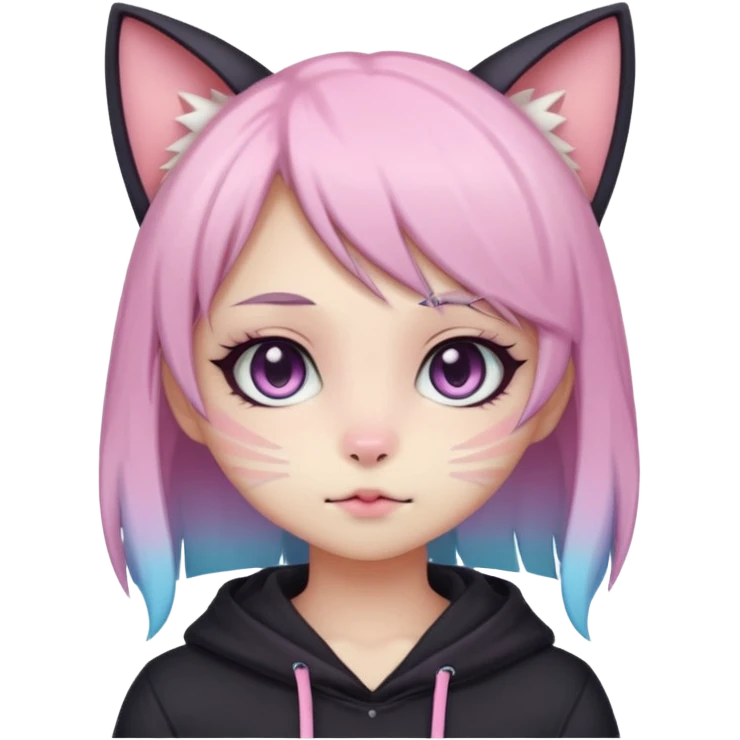 Gorgeous Cute Edgy Kawaii Pastel Gradient Beautiful Anime Emo CatLady emoji