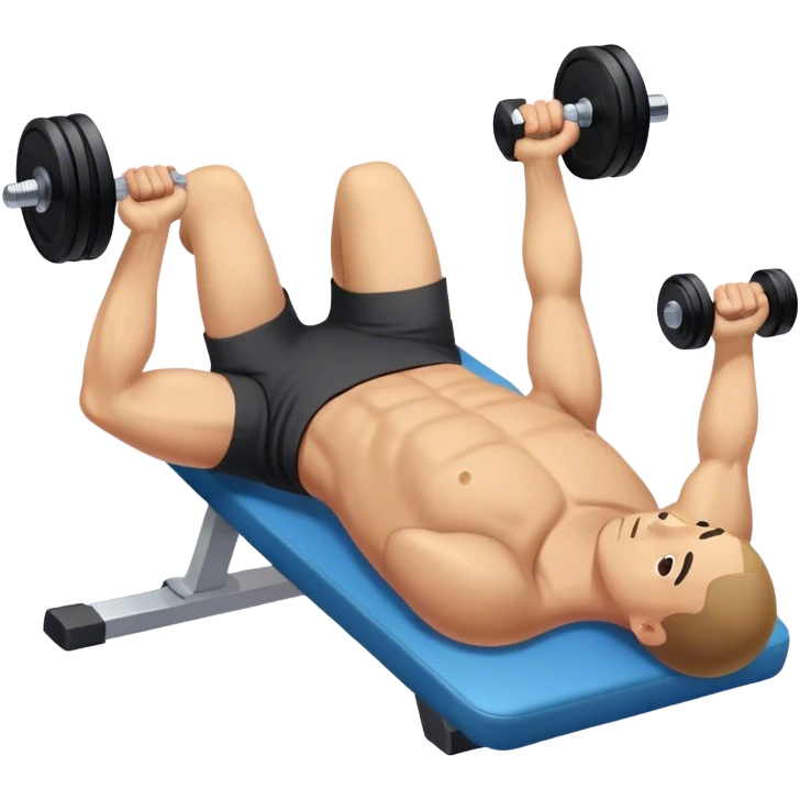 guy lying dumbbell pec emoji