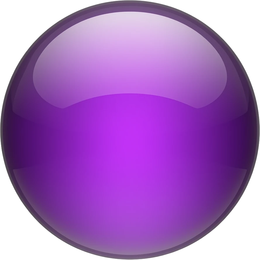 a 3D purple shiny reflective sphere emoji