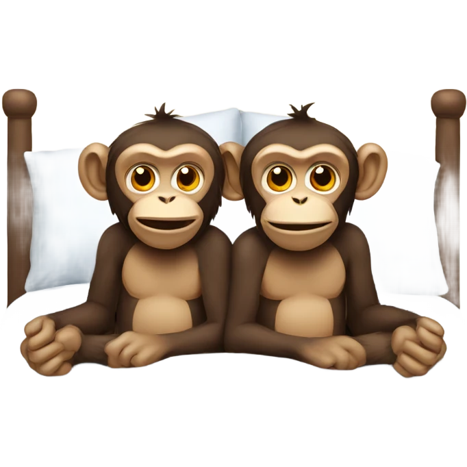 Two monkeys in bed emoji