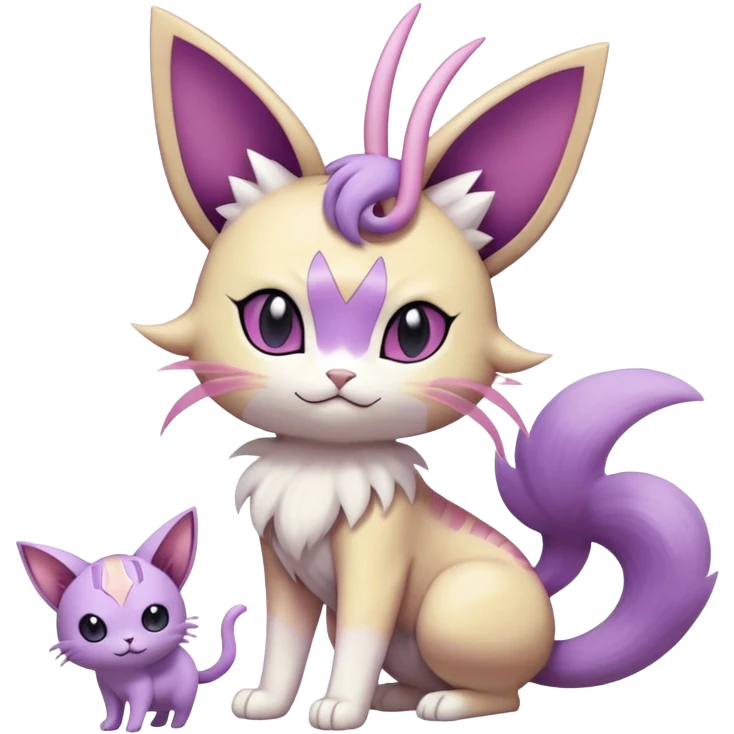 Meowth-Espeon-Skitty-Pokémon-Fakémon-hybrid-creature (full body) emoji