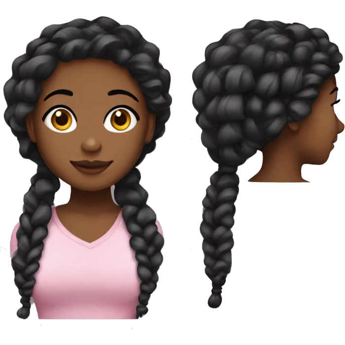 Really black girl with two strand twist emoji