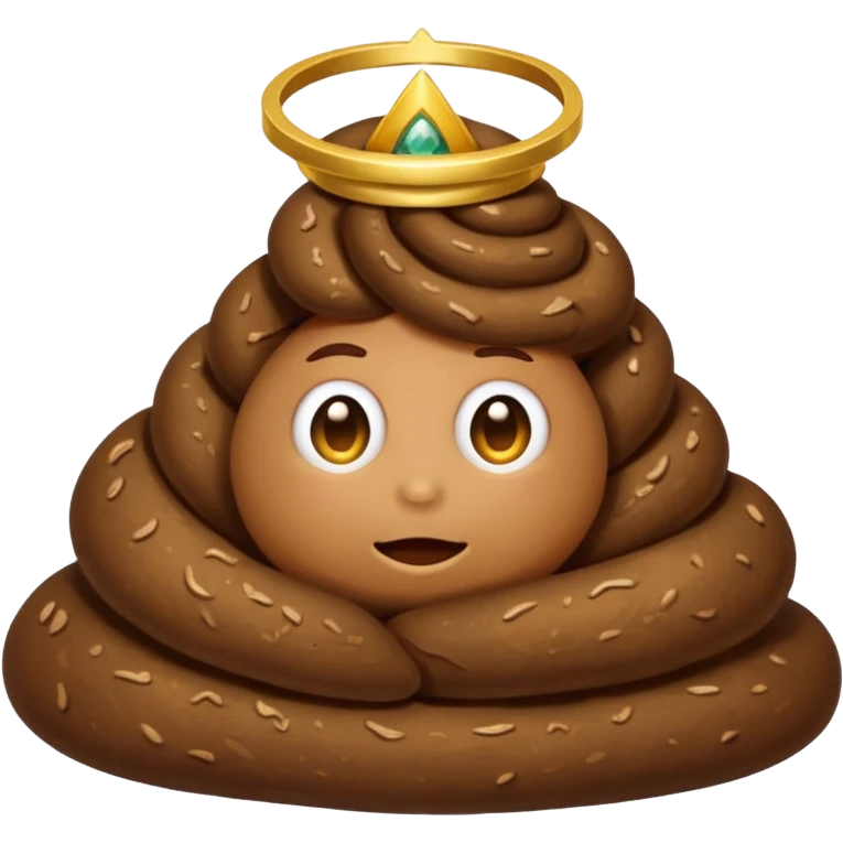 Poop with halo emoji
