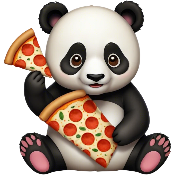 panda eating pizza emoji