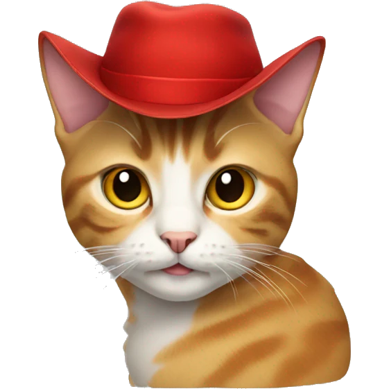 Cat with a red hat emoji