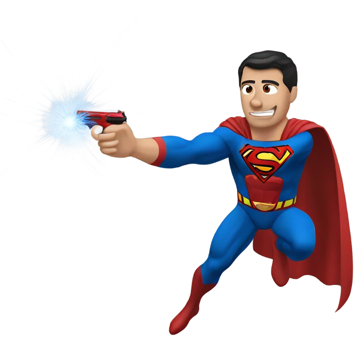 Superman shooting spider-man emoji