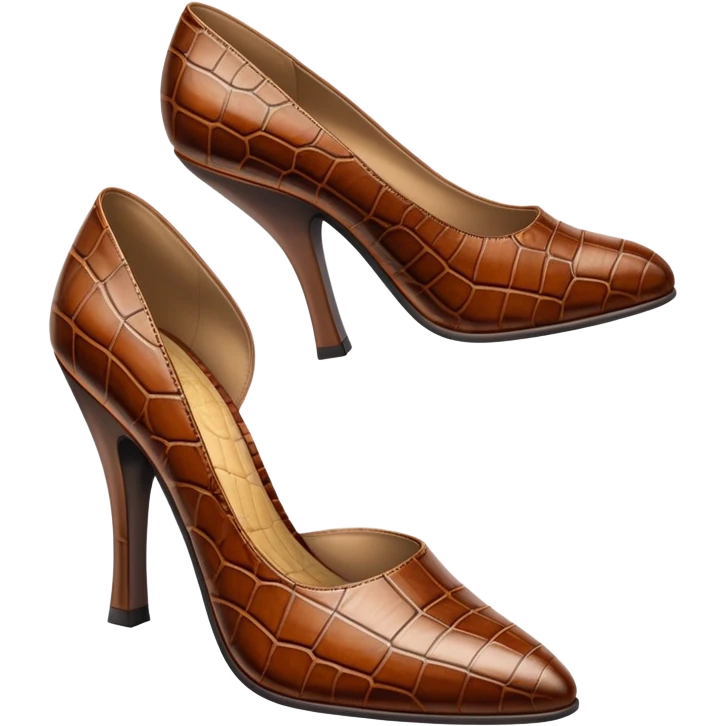super realistic brown crocodile leather heels emoji