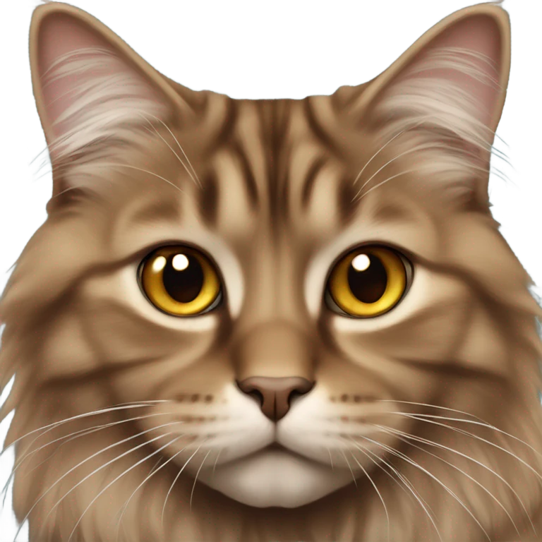 full-length brown Siberian cat emoji