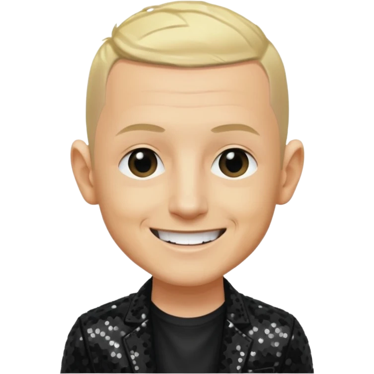 Chester Bennington from Linkin Park with blonde hair, black sequin outfit emoji