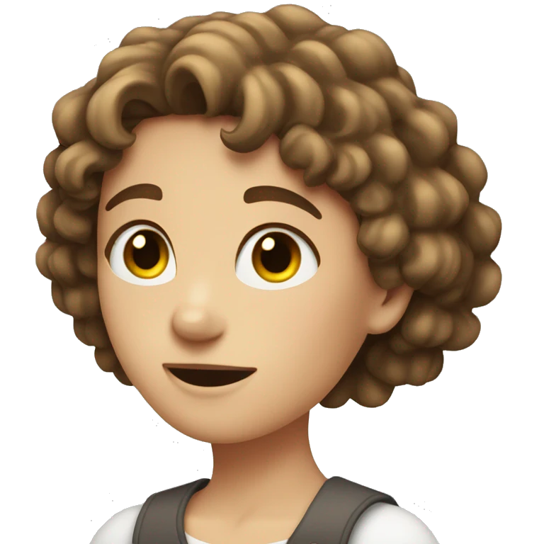 short brown curly hair white girl gesturing NO with arms emoji
