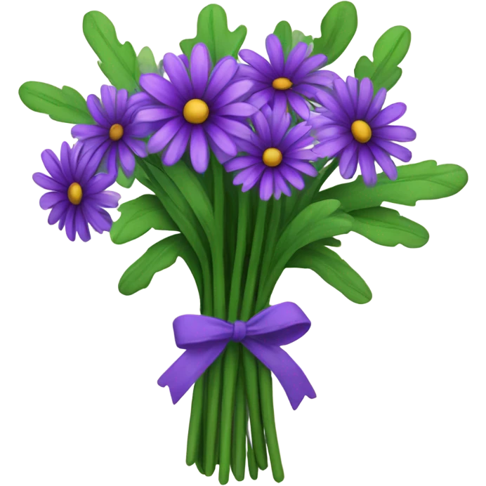 purple daisies bouquet  emoji