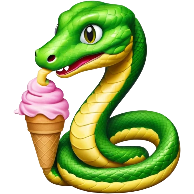 dondurma yiyen yılan emoji