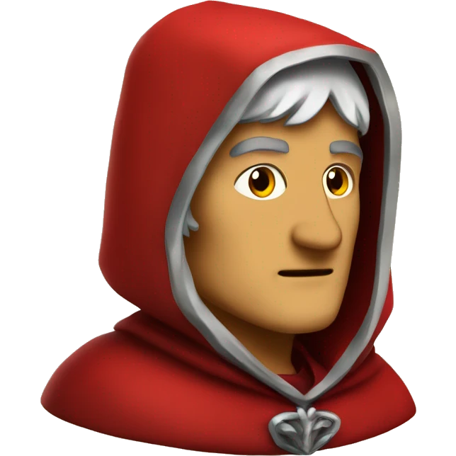 Dante Alighieri in a red hooded cloak emoji