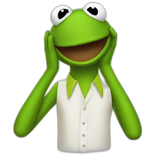 anxious kermit the frog emoji