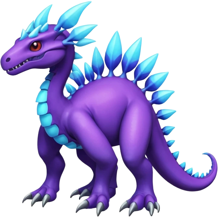 Shiny Dark Edgy  Meganium-Inteleon-Amaura-Fakémon-hybrid-creature (full body)  emoji