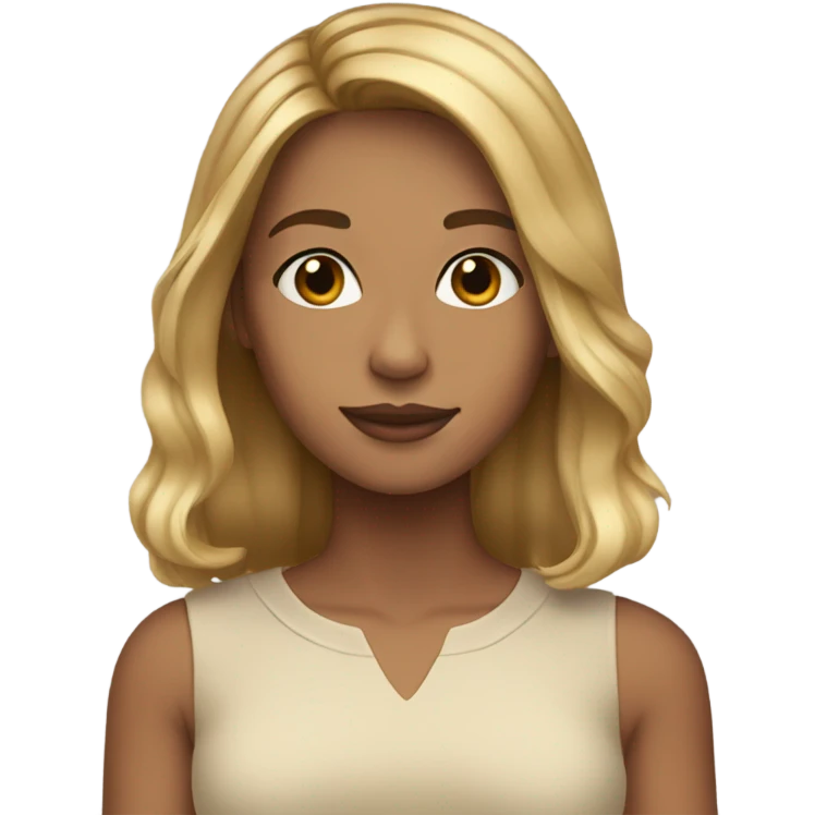Brown hair blond highlights  emoji