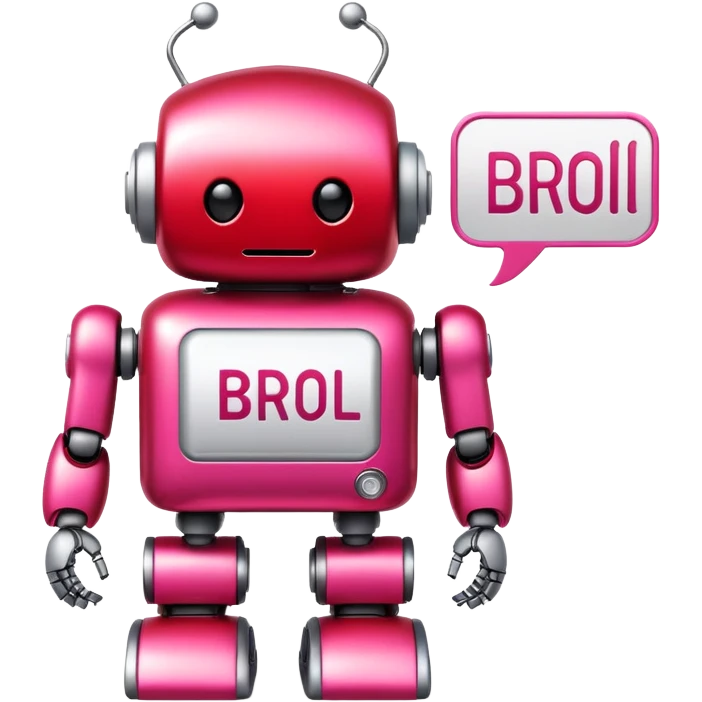 strawberry robot with word text Chill Bro emoji