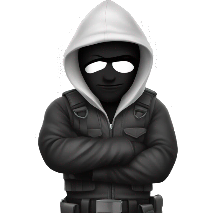 Robber black and white emoji