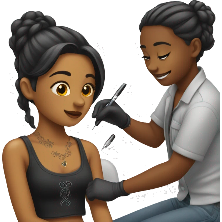 Girl getting a tattoo  emoji