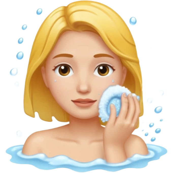 A women washing her face emoji