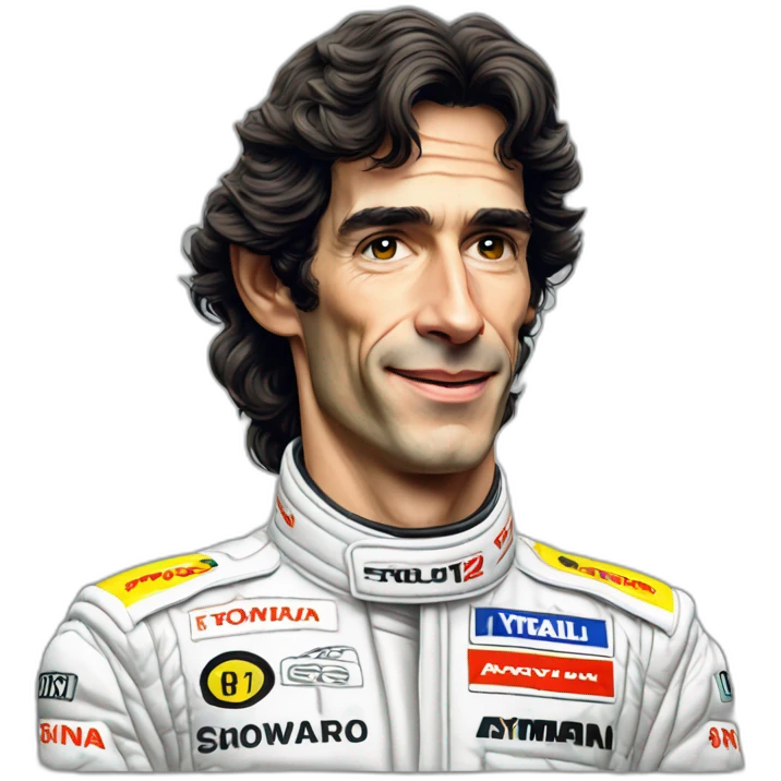 Ayrton Senna formula 1 cartoon emoji
