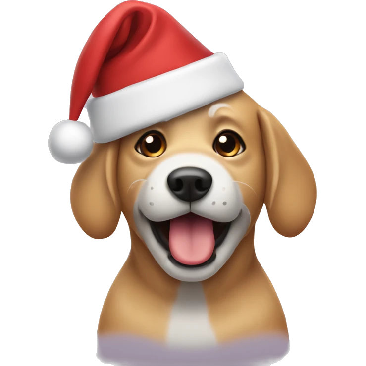 Dog wearing a Santa hat emoji