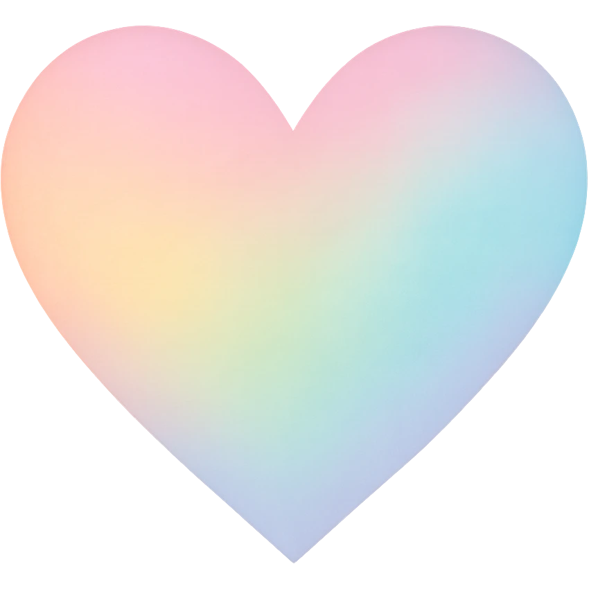 heart with a soft pastel ombre, digital illustration, no background emoji