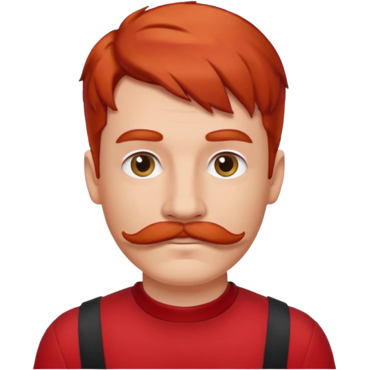 red haired guy with moustache and red outfit emoji