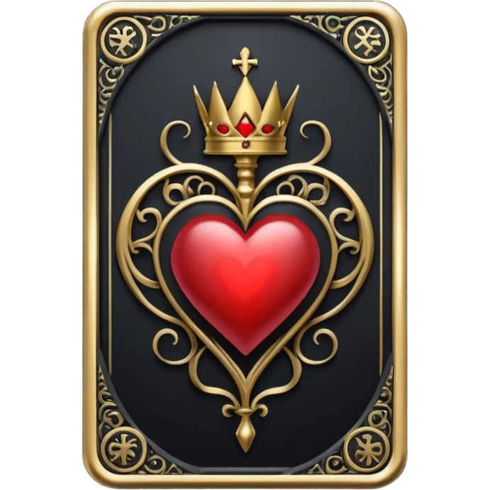 heart with gothic black tarot cards emoji