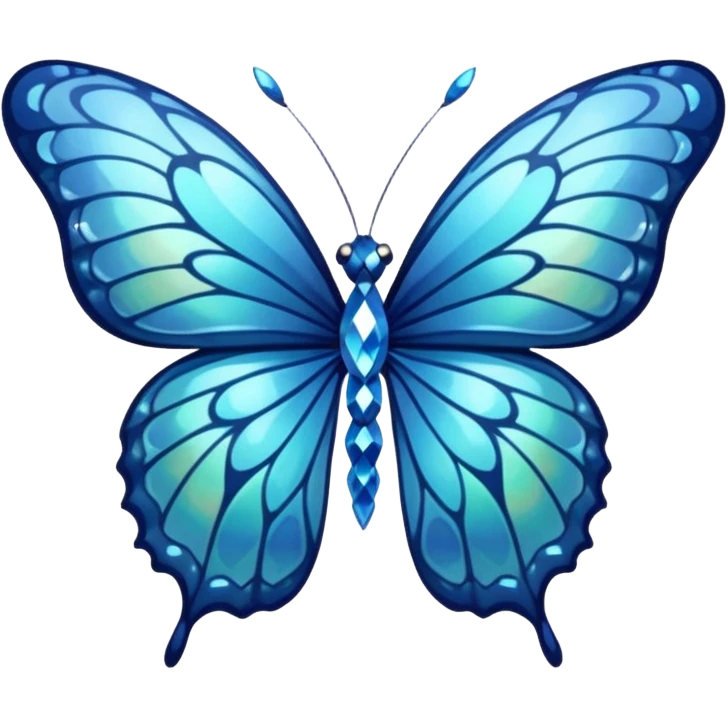 blue diamond butterfly emoji