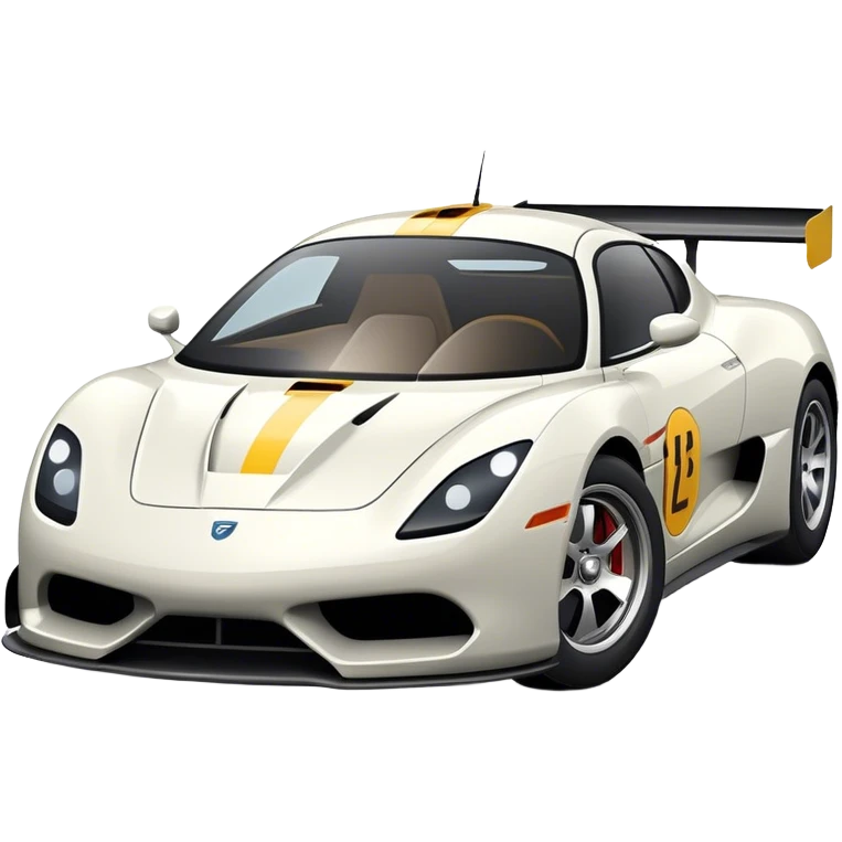 An icon representing a racing game interface, inspired by Grand Turismo. The design features a sleek, high-performance car speeding through a dynamic track, with speedometers and lap indicators visible. The road twists and turns, emphasizing the thrill of competitive racing. Transparent background. emoji
