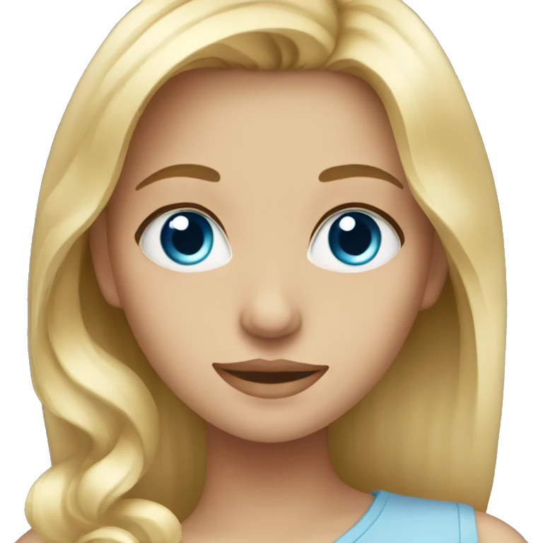 Blonde girl with blue eyes  emoji