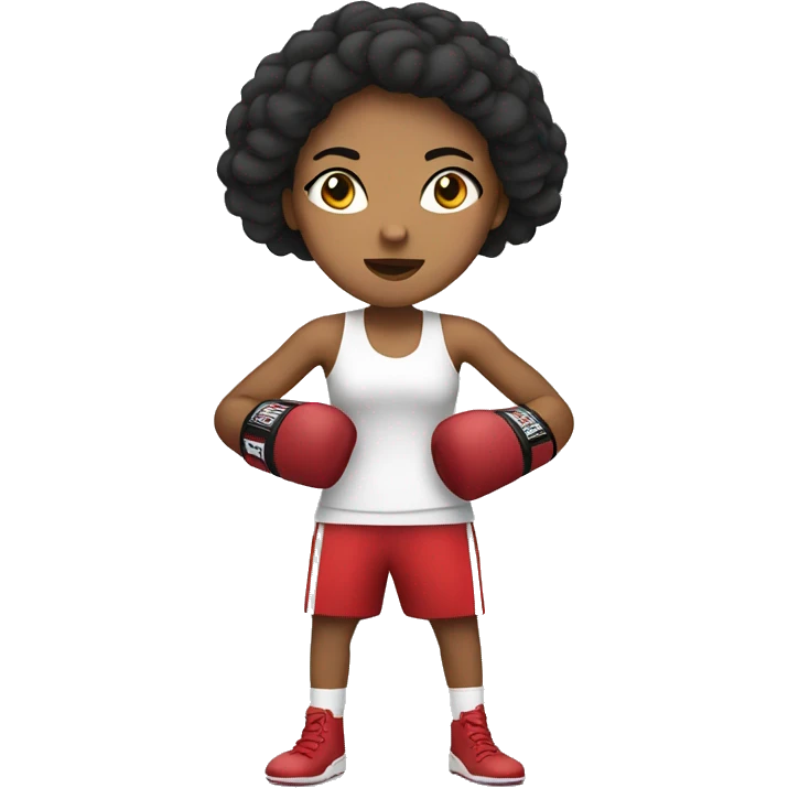 mixed-race woman boxing emoji
