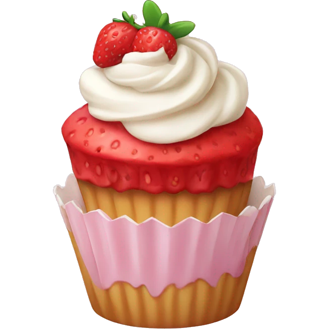 strawberry cupcake emoji