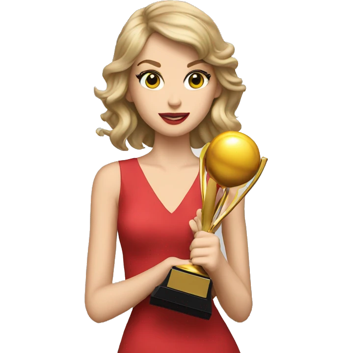 Taylor swift holding trophy emoji