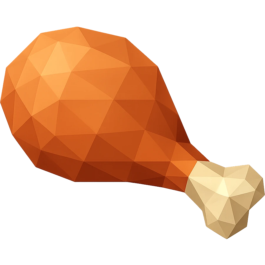 low-poly chicken thigh emoji