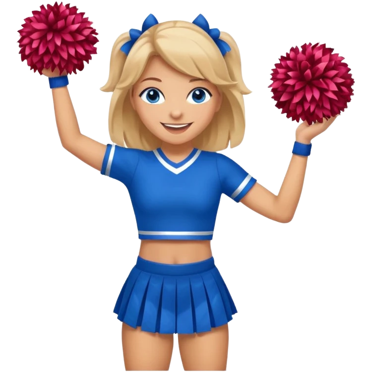 Full body , female , cheerleader , blue eyes emoji