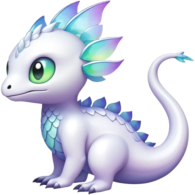  Iridescent white pale fakemon-creature  emoji