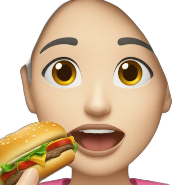 Marilin Gonzalo eating a burguer emoji