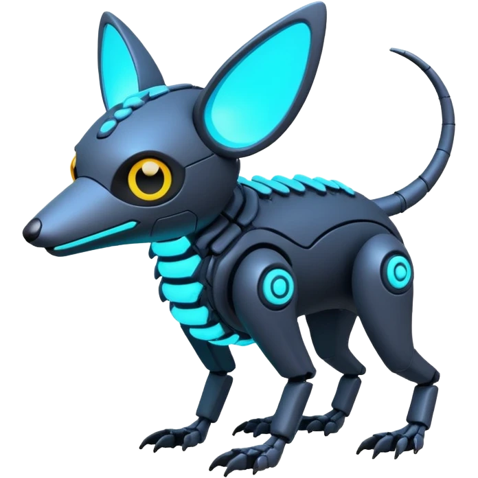  Neon glowing futuristic modern cyber-Fakémon-Digimon-Trico-creature emoji