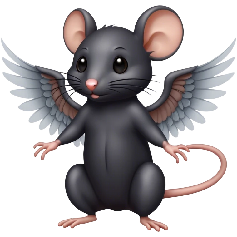 ￼￼ black rat with wings￼￼￼￼ emoji