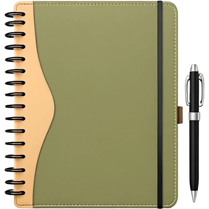 Pale olive Planner open notebook emoji